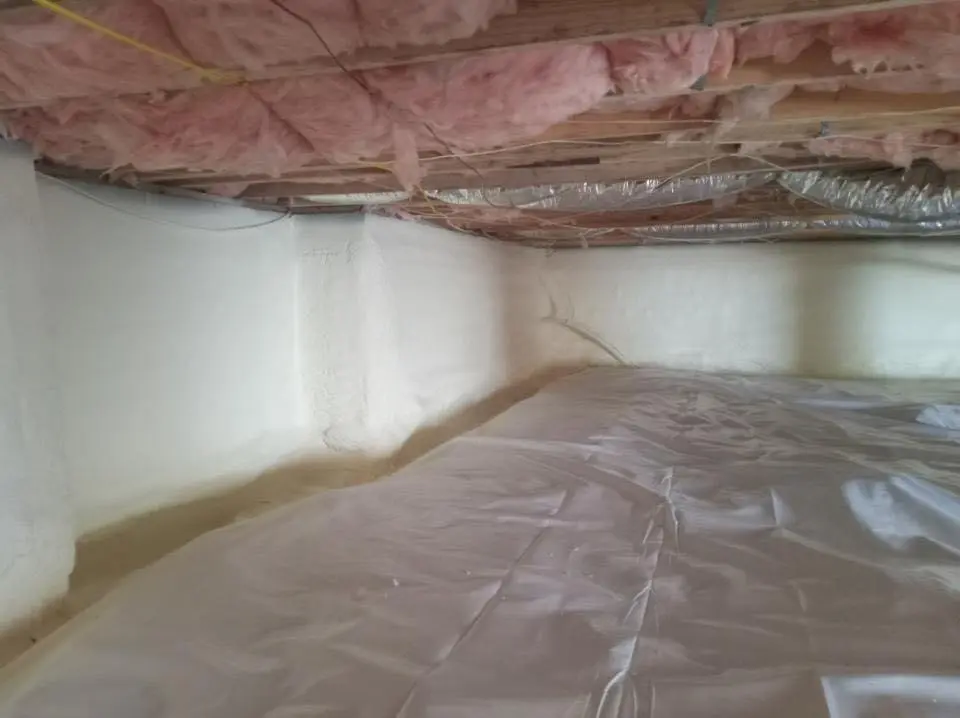 Crawl space encapsulation with closed-cell spray foam for Attic Insulation in Carver