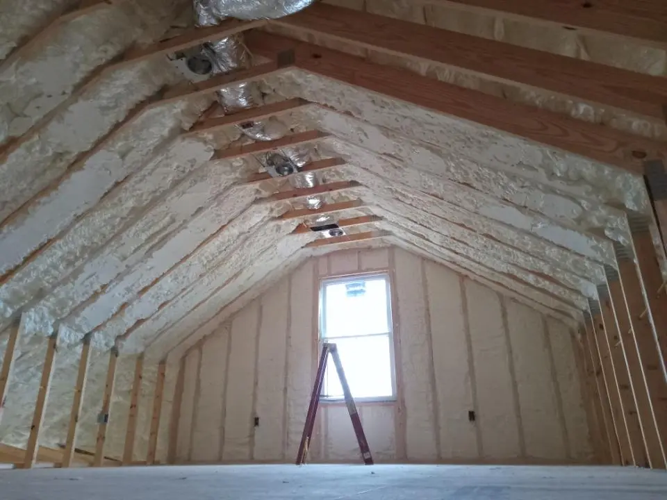 Spray foam roofing application for Crawl Space Insulation project in Carver